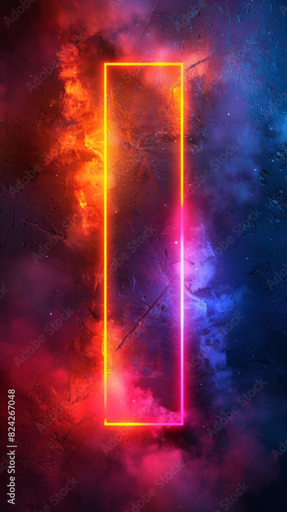 A geometric abstract background with neon lights. A geometric abstract background with neon lights.