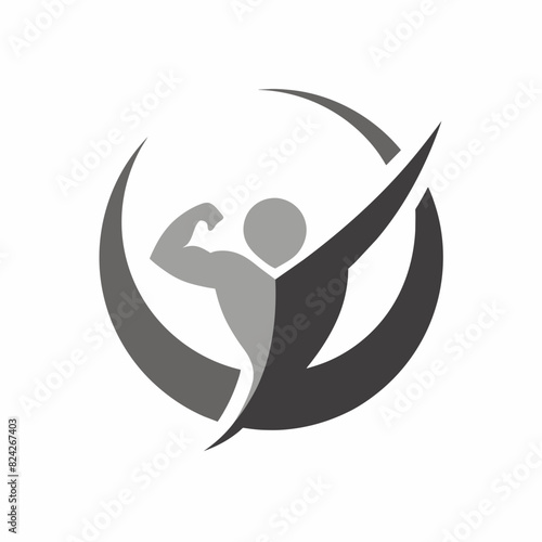 fitness logo design. Vector illustration and muscle . modern logo design vector icon template
