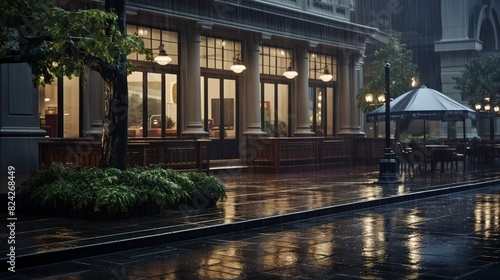 A photo of a law firm's exterior in the rain © Magic Stock