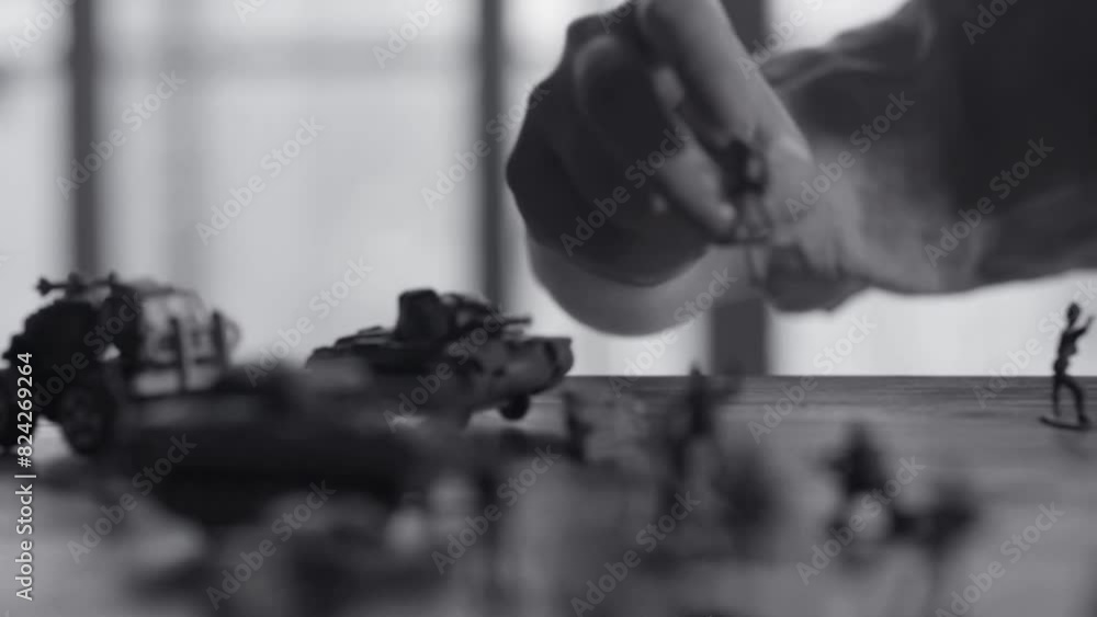 Soldier Models on Table Simulating Warfare Soldier Models on Table Simulating Warfare