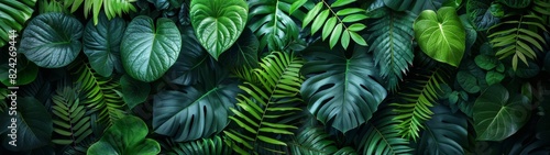 Background Tropical. Amidst the dense foliage, the rainforest instills a sense of peace and tranquility, as its vibrant greens and gentle rustling sounds envelop visitors in a soothing and calming.