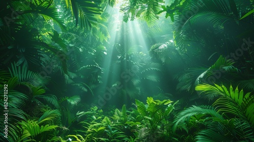 Background Tropical. Enveloped by verdant foliage  the rainforest s lush canopy acts as a testament to the power and beauty of nature  with its rich diversity and vibrant colors embodying.