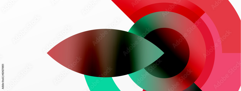 Obraz premium Round elements and circles geometric minimal composition background. Vector Illustration For Wallpaper, Banner, Background, Card, Book Illustration, landing page
