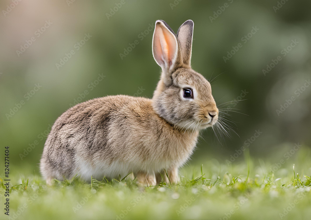 A young European rabbit (Oryctolagus cuniculus) faces the camera. A young European rabbit (Oryctolagus cuniculus) faces the camera.