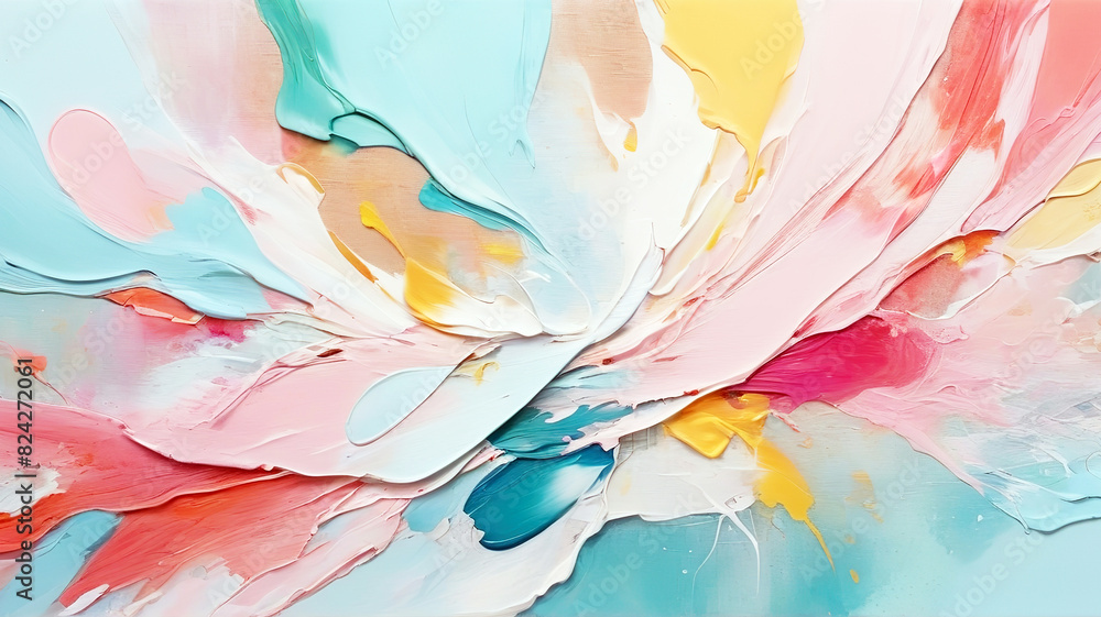 Abstract painting of artwork with a mixture of pastel color brush strokes Abstract painting of artwork with a mixture of pastel color brush strokes