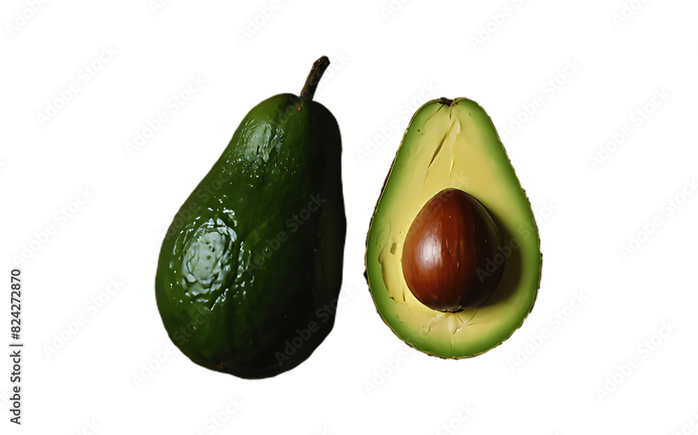 avocado isolated on white, cut out