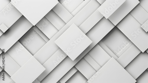 Overlapping Squares Abstract Geometric Background with Clean Monochrome Minimalist Design
