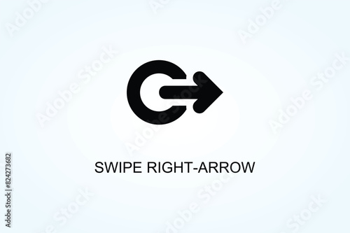 Swipe Right Arrow Vector  Or Logo Sign Symbol Illustration