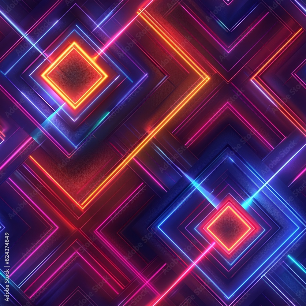A geometric abstract backdrop with neon lights and bright vibrant colors. and glow. A geometric abstract backdrop with neon lights and bright vibrant colors. and glow.