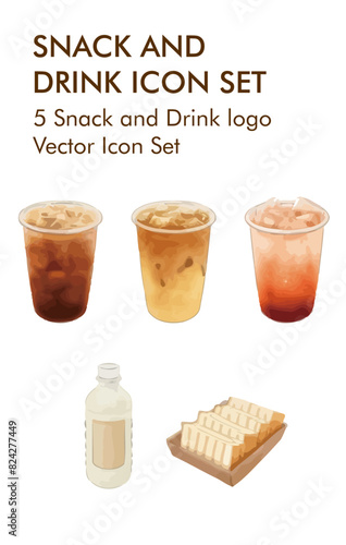 Wallpaper Mural Snack and drink logo vector icon set  Torontodigital.ca