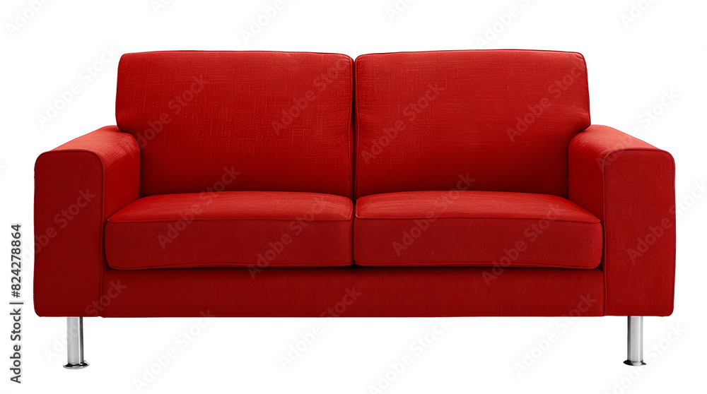 Modern red textile sofa, Comfortable armchair on white background. Interior element Modern red textile sofa, Comfortable armchair on white background. Interior element