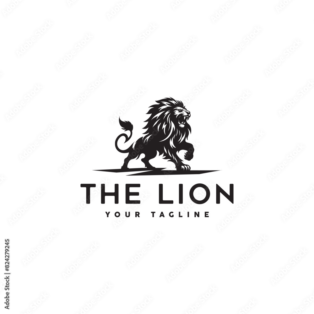 roaring lion king logo design vector illustration roaring lion king logo design vector illustration