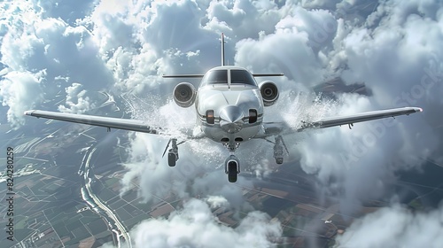 Aerial Acrobatics: Skilled Pilot Maneuvering Through Air Pocket - Digital Art Displaying Precision Aviation