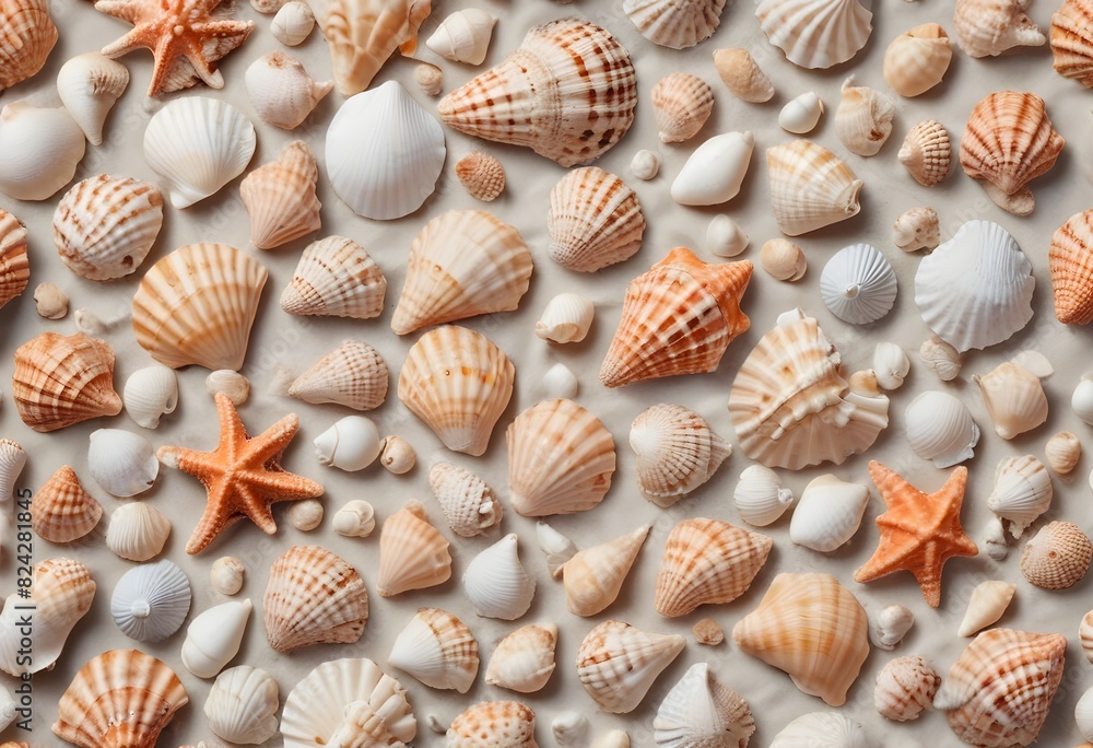 Seashells and starfish on the beach Seashells and starfish on the beach