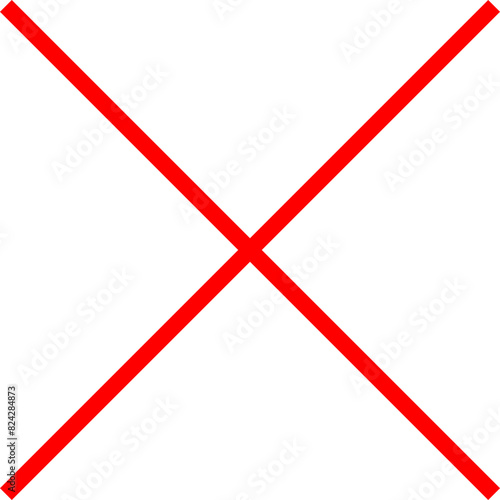 シンプルな赤いバツ. Simple Red Cross.