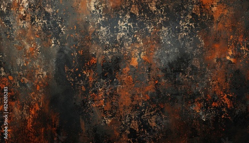 rusty metal texture with rust and oil on a dark background. © SH Design