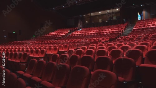 Empty Red Seats in the Movie Theater