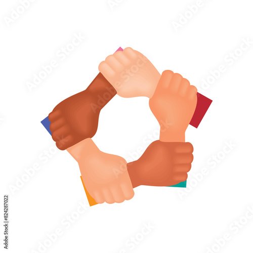 hands together unity and team