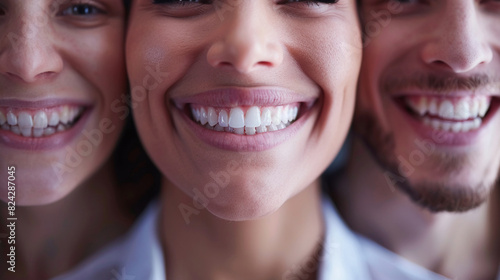Business people close up smile posting confident.