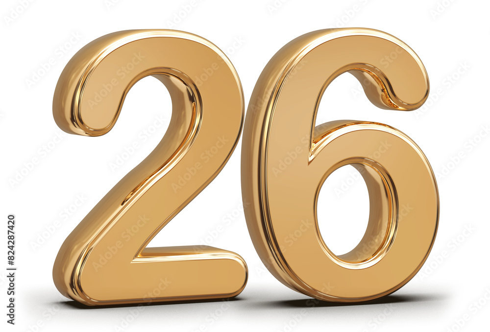 Golden 3d number 26 Golden 3d number 26