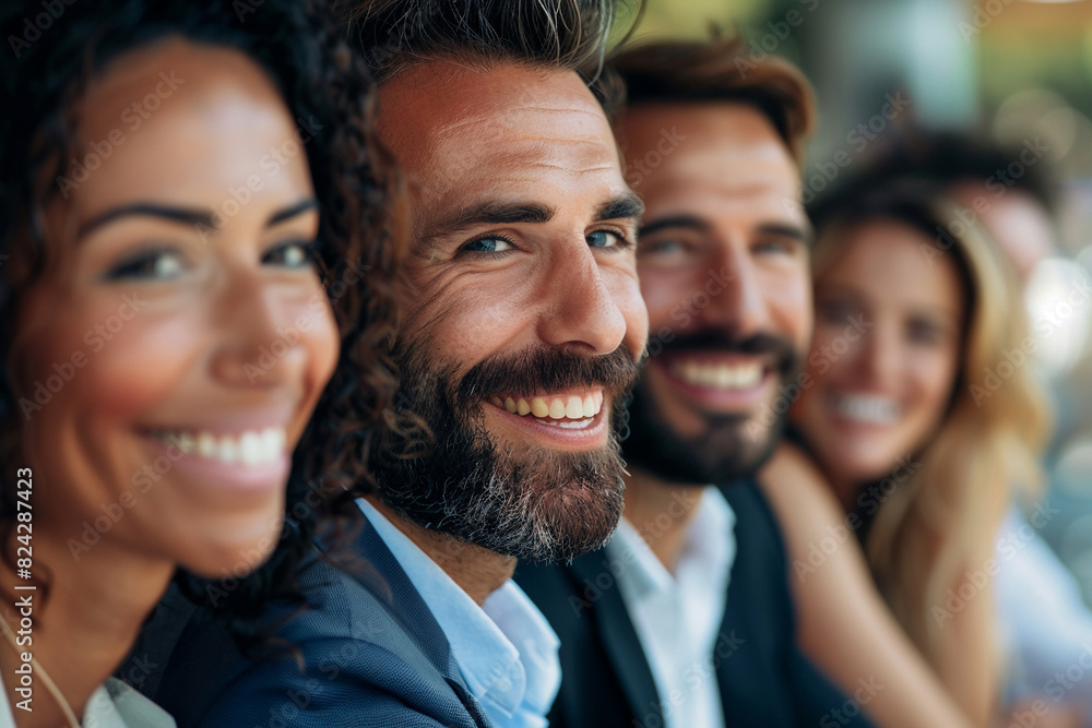 Business people close up smile posting confident. Business people close up smile posting confident.