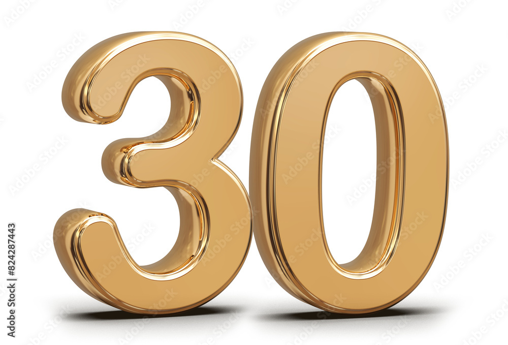 Golden 3d number 30 Golden 3d number 30