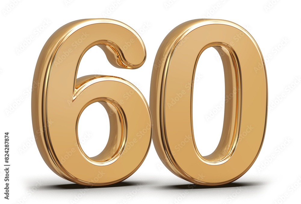 Golden 3d number 60 Golden 3d number 60