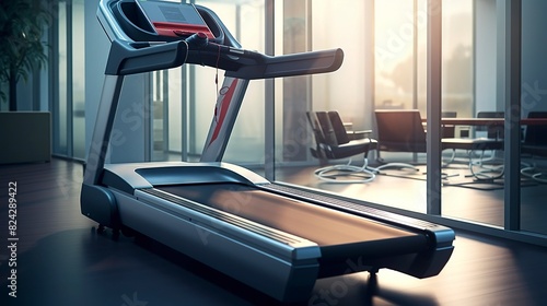 A photo of a well-maintained treadmill without human presence #824289422
