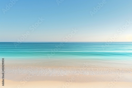 A serene gradient from sandy beige to coastal blue  reflecting the peaceful transition from a beach to the sea. 32k  full ultra hd  high resolution