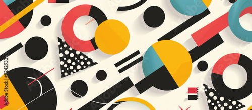 Wallpaper Mural Abstract geometric background with colorful shapes and patterns in a retro design style Torontodigital.ca