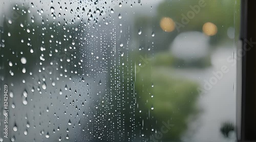 Wallpaper Mural Rainy Reflections: Heavy Rain Falling on Window Surface during Rainy Days
 Torontodigital.ca