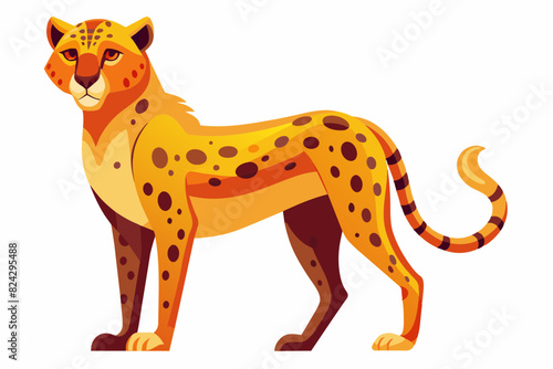 cheetah on white background vector illustration