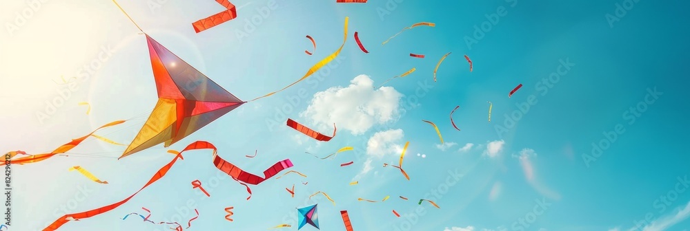 International kite day concept with copy space area for text International kite day concept with copy space area for text