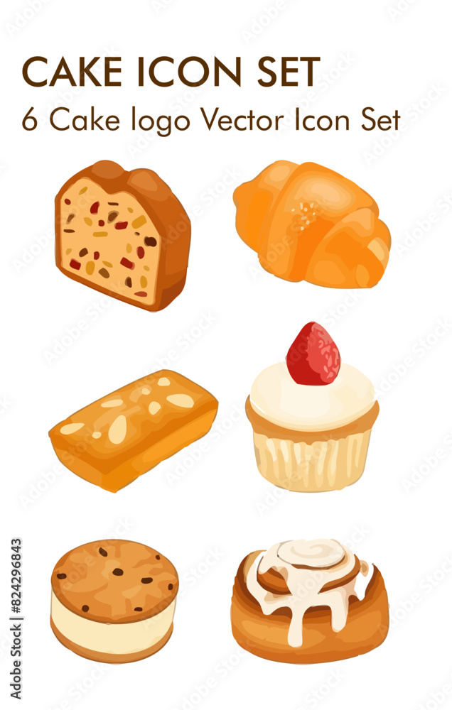 Cake logo vector icon set Cake logo vector icon set