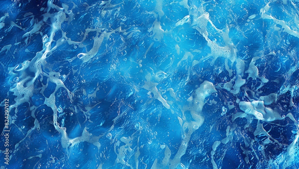 Obraz premium top view of water in swimming pool, blue color, seamless pattern.