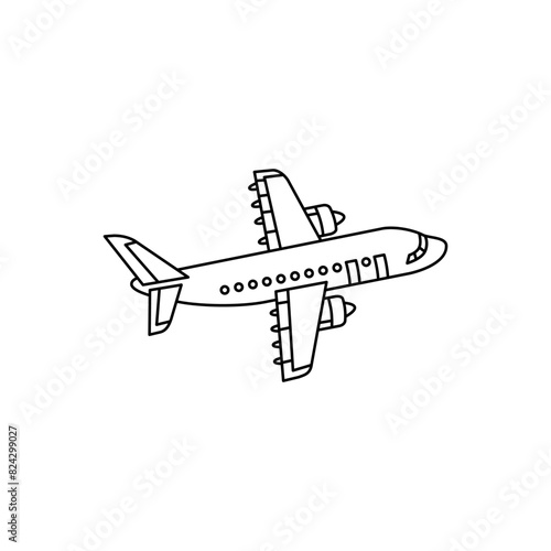 airplane line art icon vector