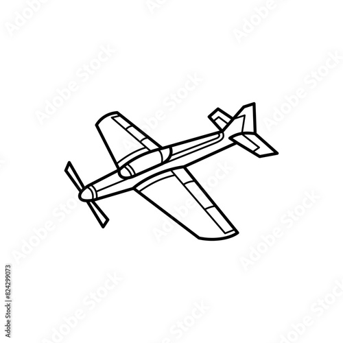 aeroplane line art icon vector