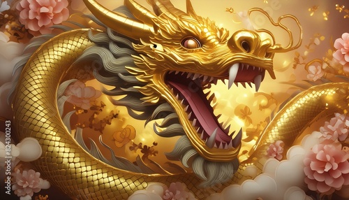 The golden Chinese dragon