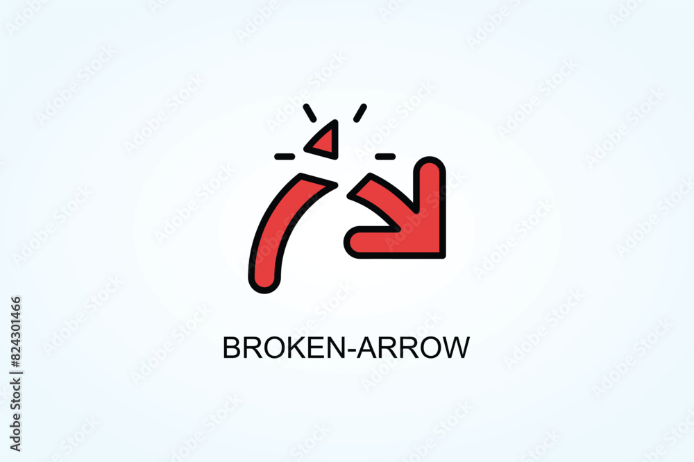 Broken Arrow Vector Or Logo Sign Symbol Illustration Broken Arrow Vector Or Logo Sign Symbol Illustration