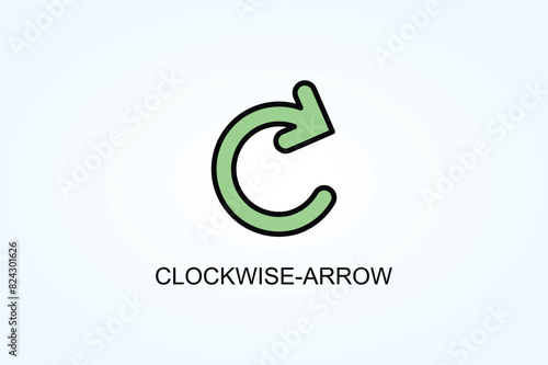 Clockwise Arrow Vector  Or Logo Sign Symbol Illustration