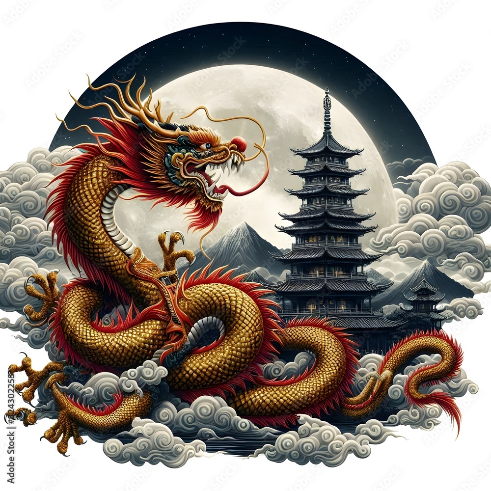 Obraz premium Unique Chinese dragon