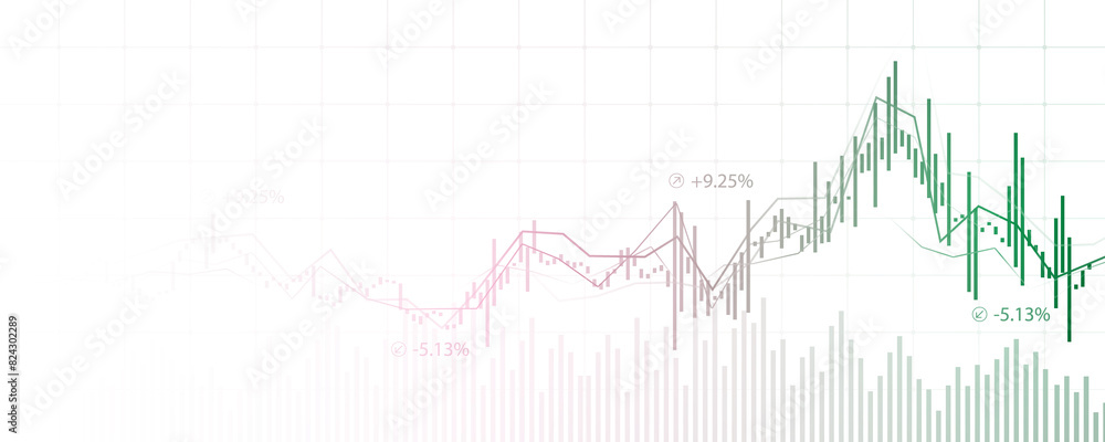 Stock graph background, profit, financial growth Financial business, investment, economic trade analysis system