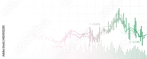 Stock graph background, profit, financial growth Financial business, investment, economic trade analysis system