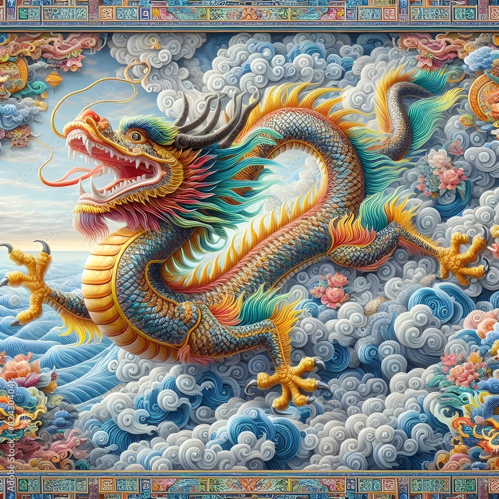 Fototapeta premium chinese dragon statue