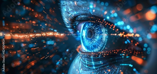 Eye of AI technology, Business automation, Efficiency, Productivity, Futuristic imagery photo