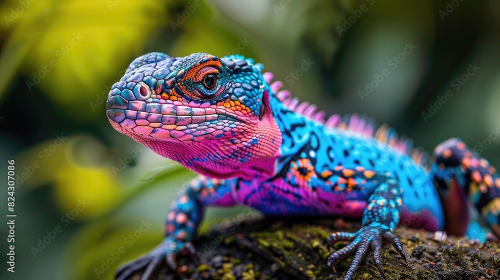 Stunning vibrant image of a tropical lizard Stunning vibrant image of a tropical lizard