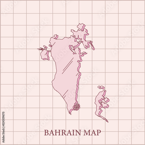 vector regions map of  bahrain