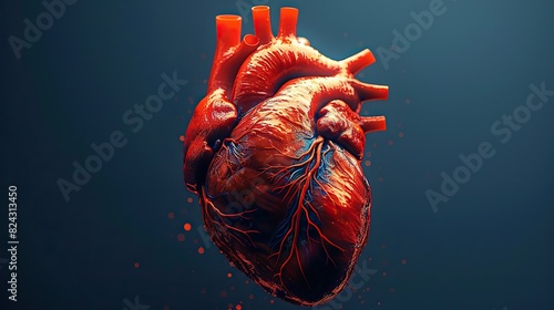 An image of a heart with a protective barrier, symbolizing cardiac health. stock photo