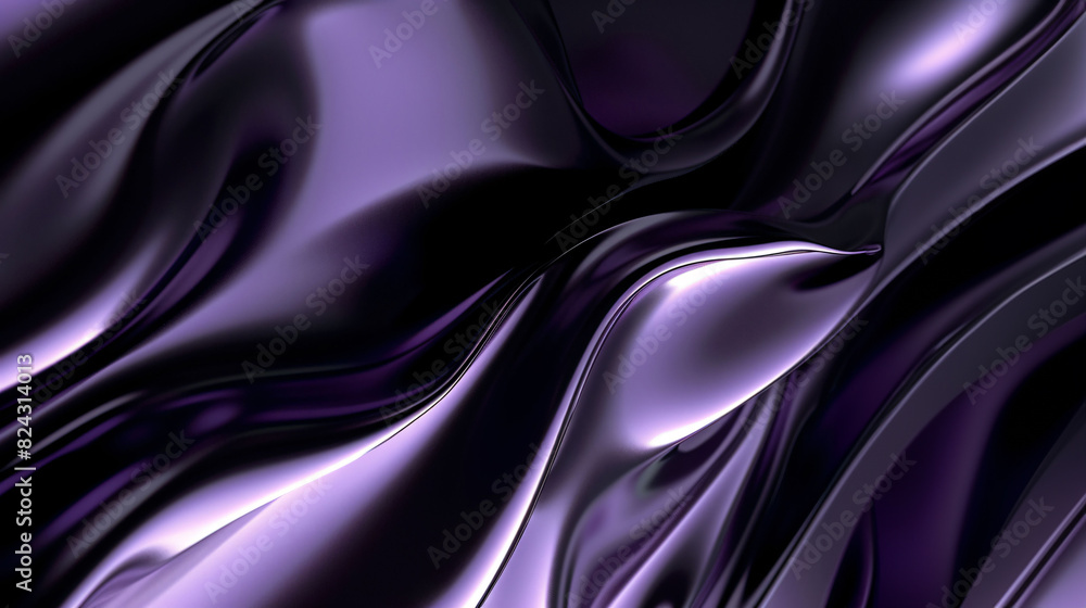 Fototapeta premium dark holographic liquid metal Iridescent wavy melted background