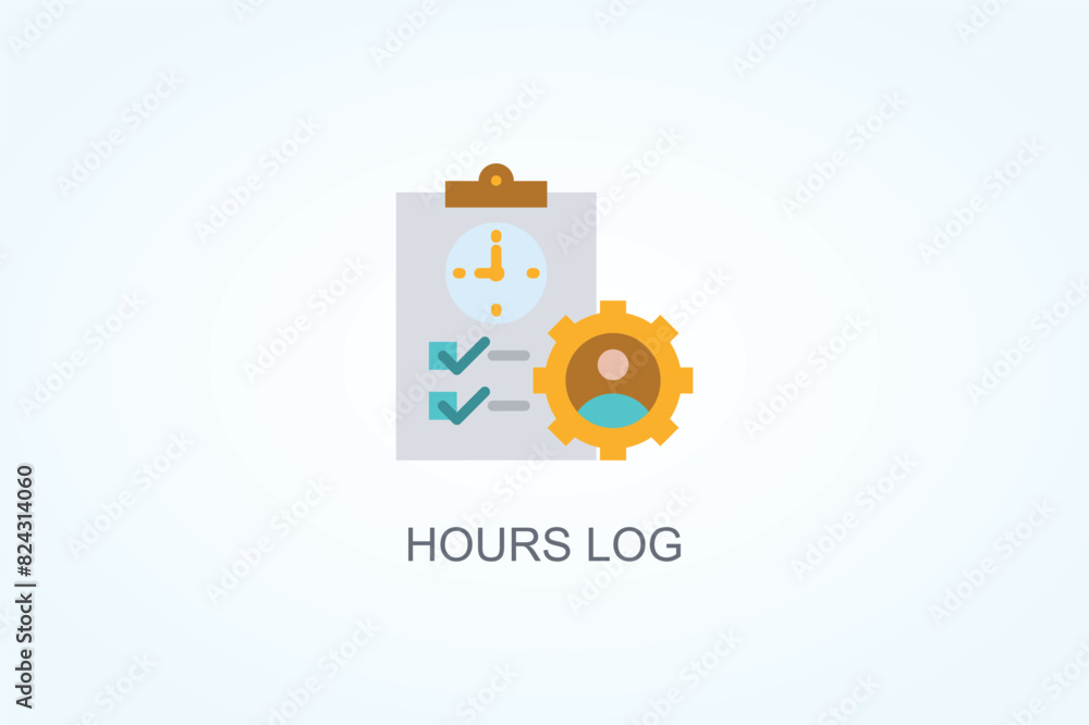 Hours Log Vector Or Logo Sign Symbol Illustration Hours Log Vector Or Logo Sign Symbol Illustration